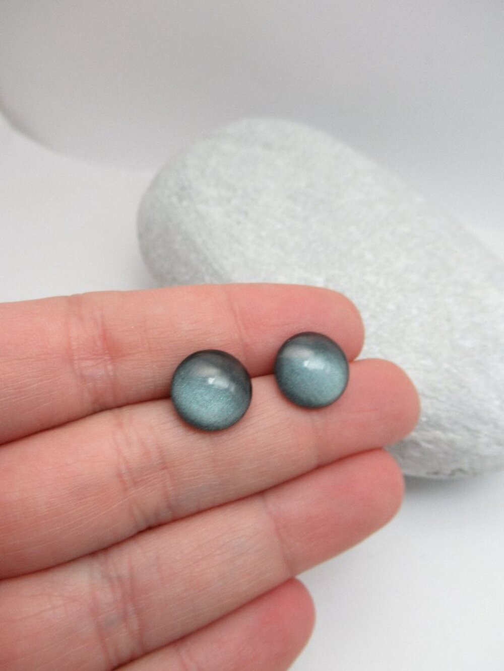 Hand painted cabochon post earrings